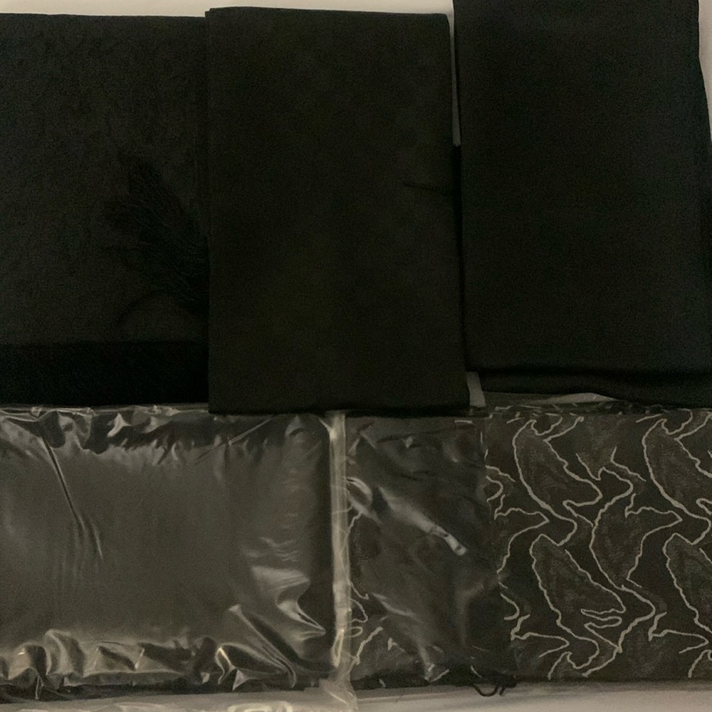 Five dress scarves